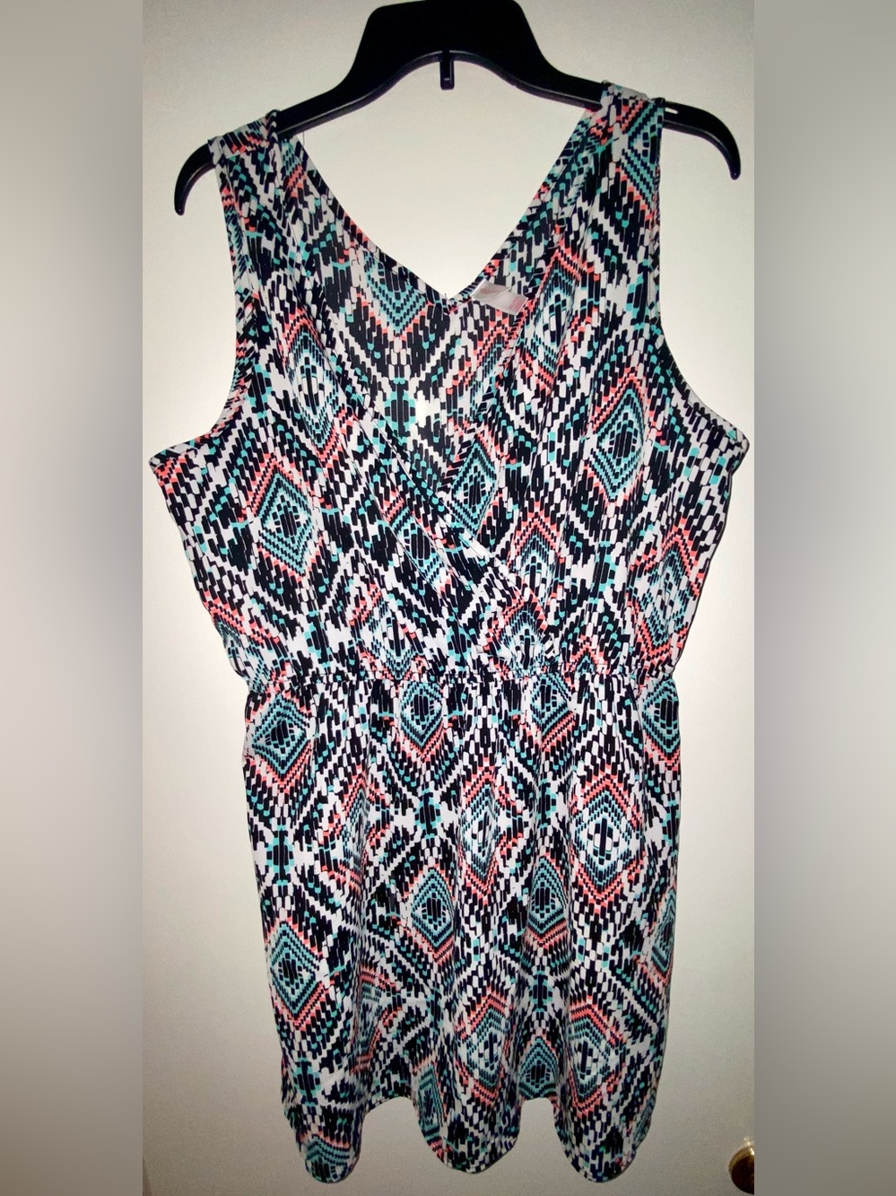 Xhilaration Women's Aztec Print Swim Coverup in Black, White, Teal, Coral